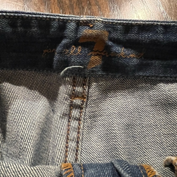 Seven For All Mankind VGT Flared Denim Jeans Size 27 Made In USA No Back Pockets - Picture 5 of 8